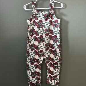 kate quinn  | tie overall jumpsuit | apple branches | organic cotton - 2T